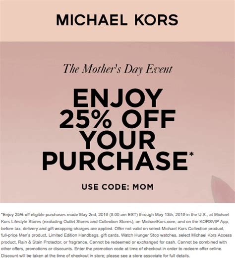 code promo michael kors|michael kors 25 off code.